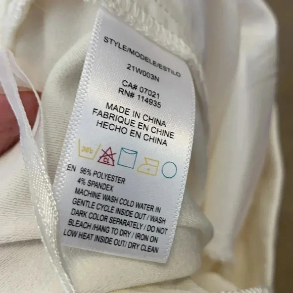 RDI lightweight ivory, wide leg trousers w two pockets & faux zipper - Picture 5 of 6